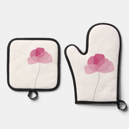 Blume Ofenhandschuh & Topflappen-Set (Vorderseite)