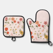 Blume Ofenhandschuh & Topflappen-Set (Vorderseite)