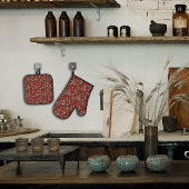 Blume Ofenhandschuh & Topflappen-Set