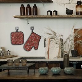 Blume Ofenhandschuh & Topflappen-Set