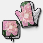 Blume Ofenhandschuh & Topflappen-Set (Vorderseite/Rückseite)