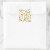 Blume Ohren Quadratischer Aufkleber (Tasche)