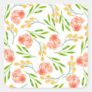 Blume Ohren Quadratischer Aufkleber