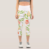Blume Ohrringe Capri Leggings (Vorderseite)