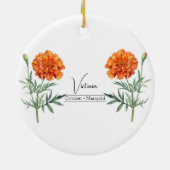 Blume Oktober Marigold Keramik Ornament (Hinten)