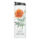Blume Oktober Marigold Thermosbecher (Nach rechts gedreht)