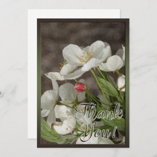 Blume Ölgemälde Danke Karte (Vorne/Hinten)