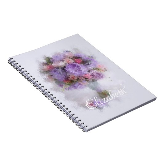 Blume Ölgemälde Elegante Moderne Vorlage Notizblock (Rechte Seite)