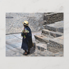 Blume, Ollantaytambo, Peru Postkarte