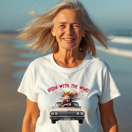 Blume Oma Ridin mit dem Wind in ihrem 64 T-Shirt