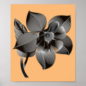 Blume optische Illusion 3D-Linear Schwarz/Weiß Poster (Vorne)