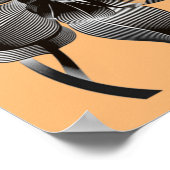 Blume optische Illusion 3D-Linear Schwarz/Weiß Poster (Ecke)