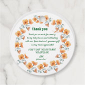 Blume-Orange-BabyduscheLiebesmarken Geschenkanhänger (Vorderseite)