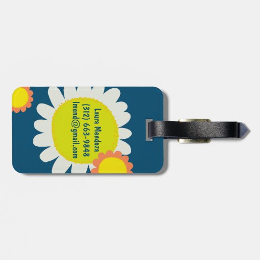 Blume Orange Daisy CUSTOMIZIERTE INITIALE Gepäckanhänger (Rückseite horizontal)