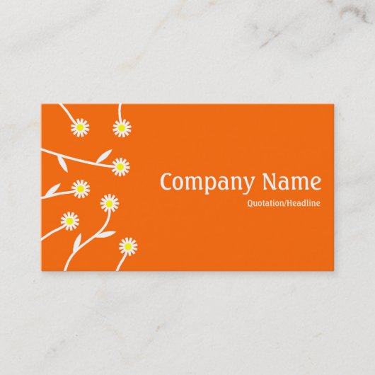 Blume - Orange FF6600 Visitenkarte (Vorderseite)