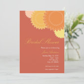 Blume - orange, gelb einladung (Stehend Vorderseite)