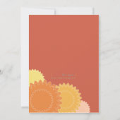 Blume - orange, gelb einladung (Rückseite)