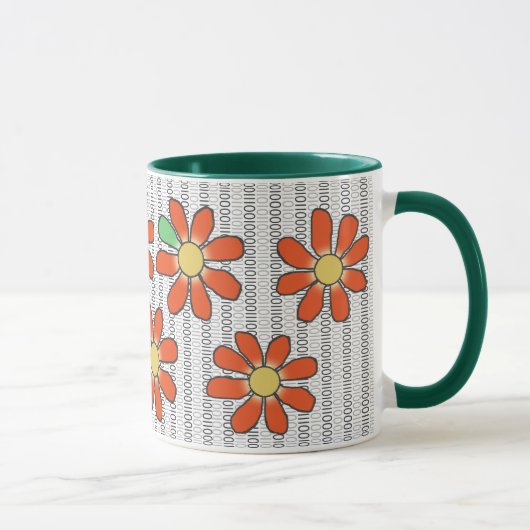 Blume Orange Green zu Binärkode Tasse (Rechts)