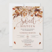 Blume Orange Marigold 16 . Geburtstag Einladung (Vorderseite)