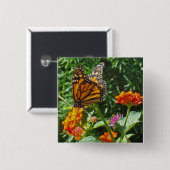 Blume Orange Monarch Butterfly Foto Natur Button (Vorne & Hinten)