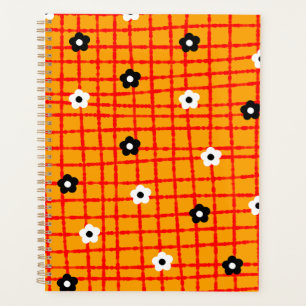 Blume Orange Red Karo Pattern Planer