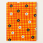 Blume Orange Red Karo Pattern Planer (Rückseite)