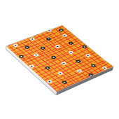 Blume Orange Red Karo Pattern Vibrann Notizblock (angewinkelt)