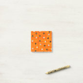 Blume Orange Red Karo Pattern Vibrann Post-it Klebezettel (Auf Schreibtisch)
