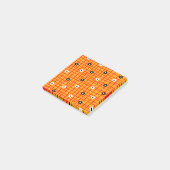 Blume Orange Red Karo Pattern Vibrann Post-it Klebezettel (angewinkelt)