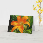 Blume Orange Tropical Lique Art Card Karte (Gelbe Blume)