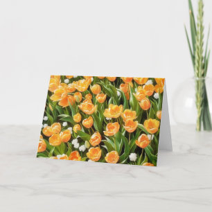 Blume Orange Tulips und Snowdrop Art Note Card Karte