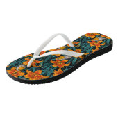 Blume, orange und blau badesandalen (Schrägansicht)