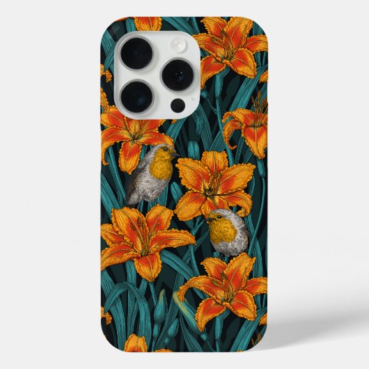 Blume, orange und blau Case-Mate iPhone hülle (Rückseite)