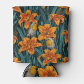 Blume, orange und blau dosenkühler (Vorderseite)