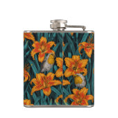 Blume, orange und blau flachmann (Rückseite)