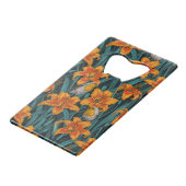 Blume, orange und blau geldbeutel flaschenöffner (Rückseite Schrägansicht)