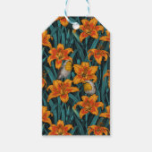 Blume, orange und blau geschenkanhänger (Vorderseite)