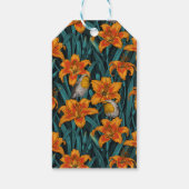 Blume, orange und blau geschenkanhänger (Rückseite)