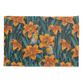 Blume, orange und blau kissenbezug (Rückseite-Links)