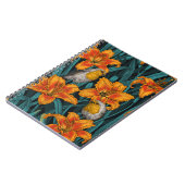 Blume, orange und blau notizblock (Linke Seite)