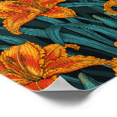 Blume, orange und blau poster (Ecke)