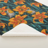 Blume, orange und blau sherpadecke (3/4)