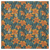 Blume, orange und blau stoff (Muster)