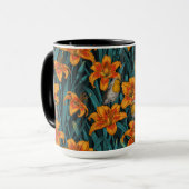 Blume, orange und blau tasse (Vorderseite Links)