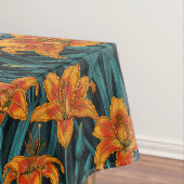 Blume, orange und blau tischdecke (Beispiel)