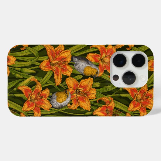 Blume, orange und dunkelgrün Case-Mate iPhone hülle (Rückseite (Horizontal))