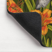 Blume, orange und dunkelgrün mousepad (Ecke)
