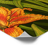 Blume, orange und dunkelgrün poster (Ecke)