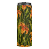 Blume, orange und dunkelgrün thermosbecher (Rückseite)
