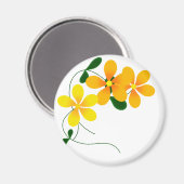 Blume Orange und Gelb Magnet (Vorderseite/Rückseite)